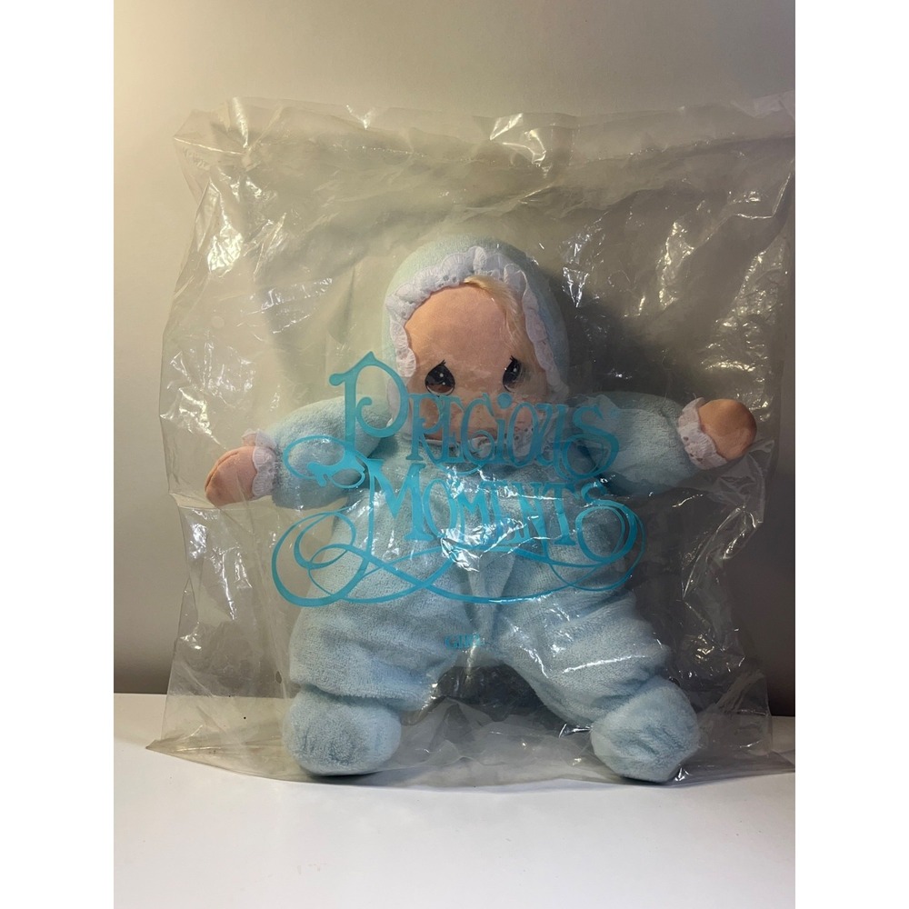 Vintage Dakin Precious Moments Blue Baby Doll Girl Avon  1997 Plush Stuffed Soft